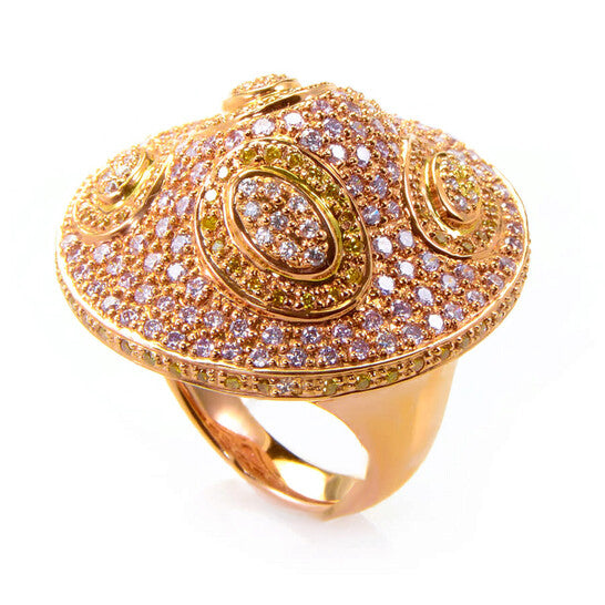 Original LB Exclusive 18K Rose Gold White and Yellow Diamond Ring CRR8978