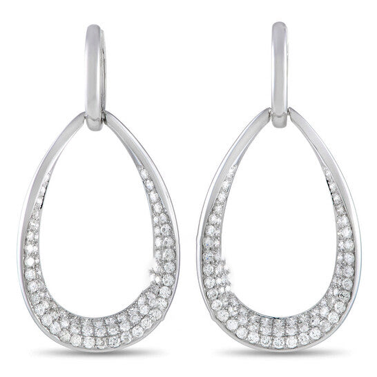 Original LB Exclusive 18K White Gold 3.05ct Diamond Drop Earrings