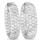 Original LB Exclusive 18K White Gold 4.15ct Diamond Pave Inside Out Hoop Earrings