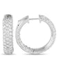 Original LB Exclusive 18K White Gold 4.15ct Diamond Pave Inside Out Hoop Earrings