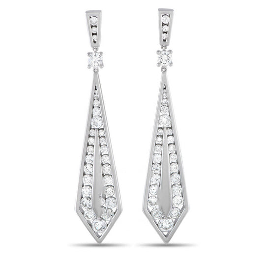 Original LB Exclusive 18K White Gold 5.34ct Diamond Geometric Drop Earrings