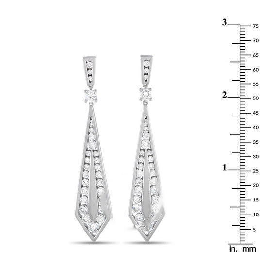 Original LB Exclusive 18K White Gold 5.34ct Diamond Geometric Drop Earrings