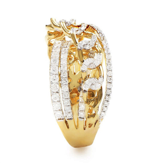 Original LB Exclusive 18K Yellow Gold Diamond Band Ring KOW32271RZZ