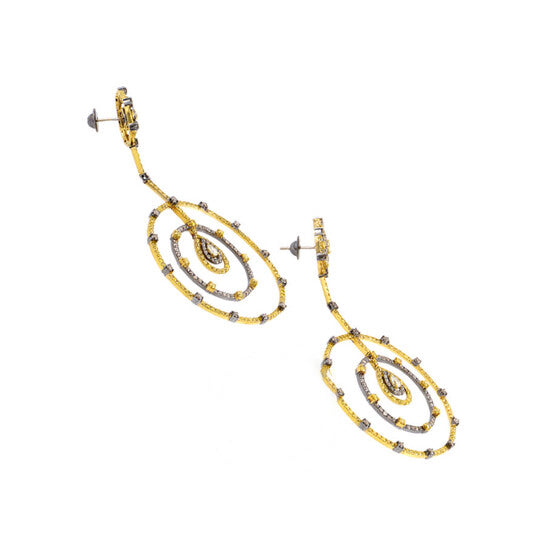 Original LB Exclusive 18K Yellow Gold Multi Diamond Drop Earrings