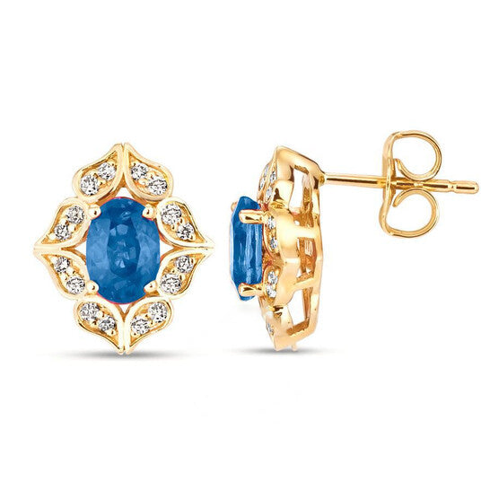 Original Le Vian  Blueberry Sapphire Earrings set in 14K Honey Gold