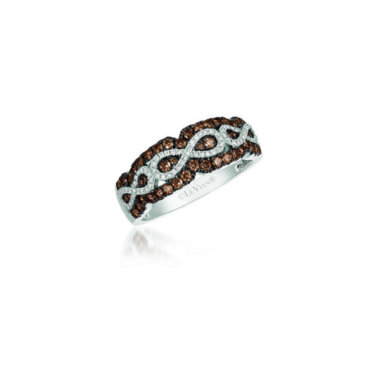 Original Le Vian Chocolatier Ring Chocolate Diamonds, Vanilla Diamonds set in 14K Vanilla Gold Ring Size 7 R20590WBR