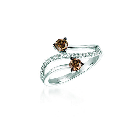 Original Le Vian Chocolatier Ring Chocolate Diamonds, Vanilla Diamonds set in 14K Vanilla Gold Ring Size 7 R23119BRN