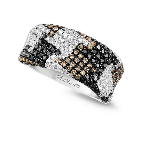 Original Le Vian Exotics Ring Blackberry Diamonds, Vanilla Diamonds, Chocolate Diamonds set in 14K Vanilla Gold Ring Size 7 R17198