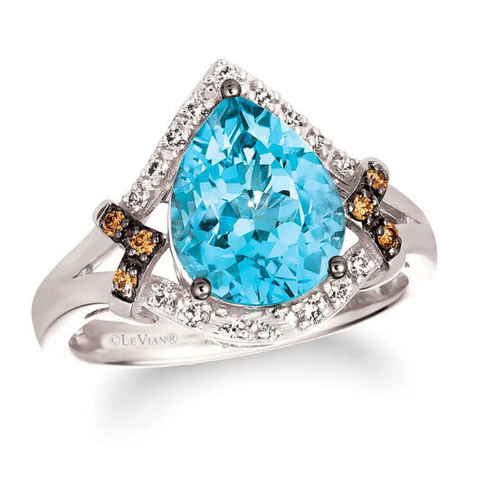 Original Le Vian Ladies Blue Topaz Rings set in 14K Vanilla Gold