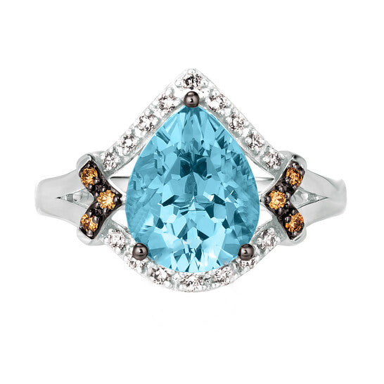 Original Le Vian Ladies Blue Topaz Rings set in 14K Vanilla Gold