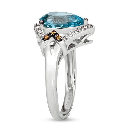 Original Le Vian Ladies Blue Topaz Rings set in 14K Vanilla Gold