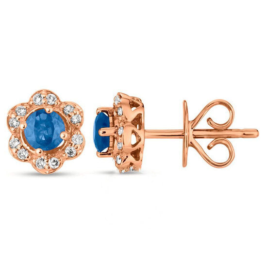 Original Le Vian Ladies Blueberry Sapphire Earrings set in 14K Strawberry Gold