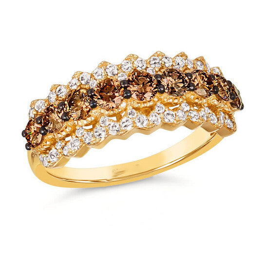 Original Le Vian Ladies Chocolate Diamonds Band Rings set in 14K Honey Gold