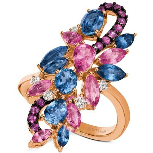 Original Le Vian  Ladies Cornflower Sapphire Ring in 14K Strawberry Gold