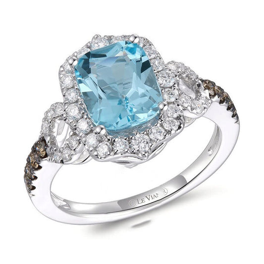 Original Le Vian Ladies Tranquility Blue Topaz Ring set in 14K Vanilla Gold