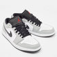 Original Air Jordans Grey/White Leather Jordan 1 Low Light Smoke Grey Sneakers Size 42 (Never Used)