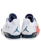 Original Air Jordan White/Legend Blue Leather Columbia Jordan 4 Retro Sneakers Size 42 (Never Used)