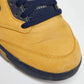 Original Air Jordans Yellow Nubuck Leather Jordan 5 Retro Michigan Sneakers Size 45.5