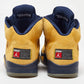 Original Air Jordans Yellow Nubuck Leather Jordan 5 Retro Michigan Sneakers Size 45.5