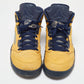 Original Air Jordans Yellow Nubuck Leather Jordan 5 Retro Michigan Sneakers Size 45.5