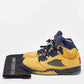 Original Air Jordans Yellow Nubuck Leather Jordan 5 Retro Michigan Sneakers Size 45.5