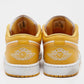 Original Air Jordans Yellow/White Leather Jordan 1 Low Pollen Sneakers Size 43