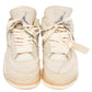 Original Air Jordan x Off White Beige Leather And Mesh 4 Retro Sail Sneakers Size 43