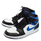 Original Air Jordan 1 White/Black Racer Blue Leather and Fabric Mid Sneakers Size 46