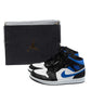 Original Air Jordan 1 White/Black Racer Blue Leather and Fabric Mid Sneakers Size 46