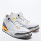 Original Air Jordan White Leather Jordan 3 Retro Laser Orange High Top Sneakers Size 39