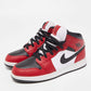 Original Air jordan Red/White Leather Jordan 1 Mid Chicago Sneakers Size 40