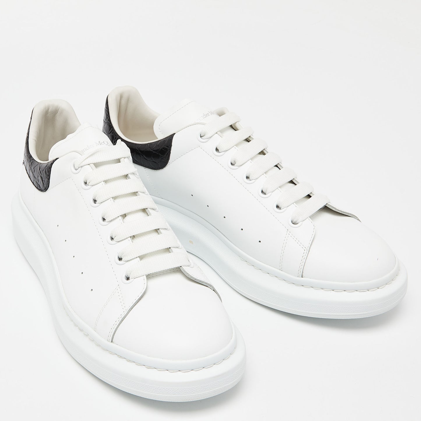 Original Alexander Mcqueen White Leather Oversized Low Top Sneakers Size 45 (Never Used)