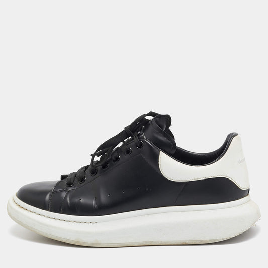 Original Alexander McQueen Black/White Leather Oversized Sneakers Size 45