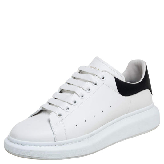 Original Alexander McQueen White Leather Oversized Runner Sneakers Size 45