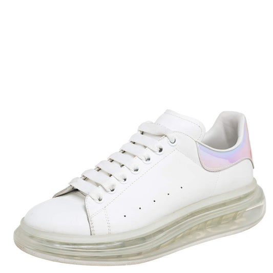 Original Alexander Mcqueen White/Iridescent Leather Larry Oversized Sneakers Size 42