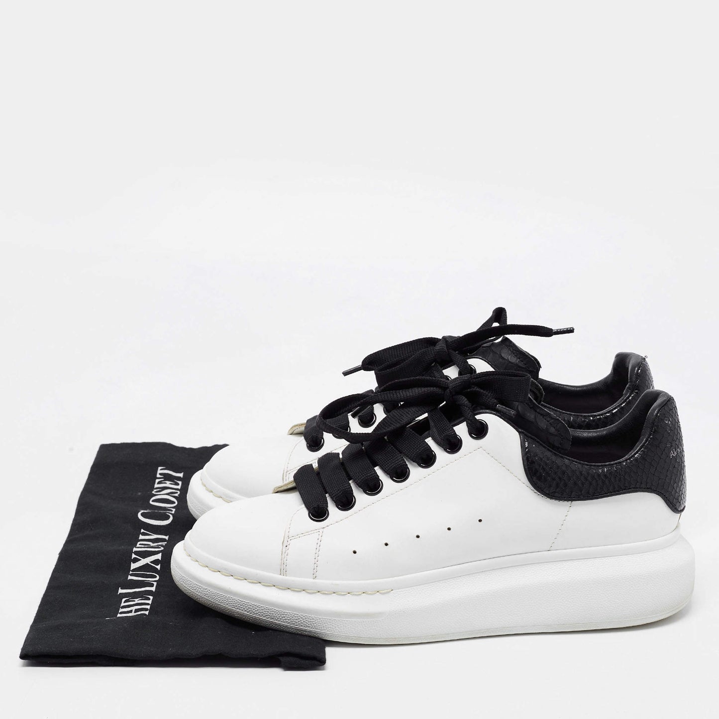 Original Alexander McQueen White Leather Oversized Sneakers Size 41