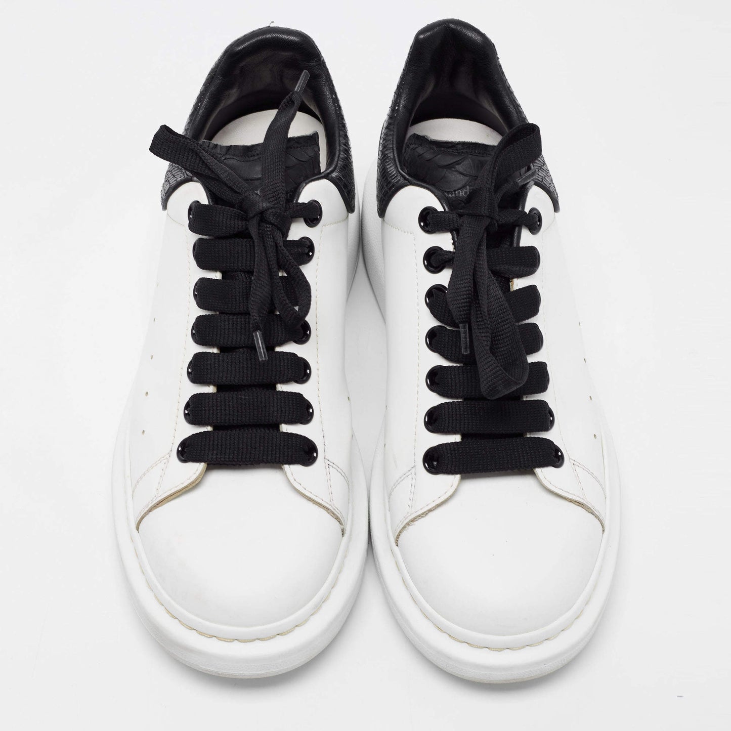 Original Alexander McQueen White Leather Oversized Sneakers Size 41