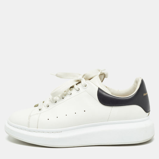 Original Alexander McQueen White Leather Larry Sneakers Size 42.5