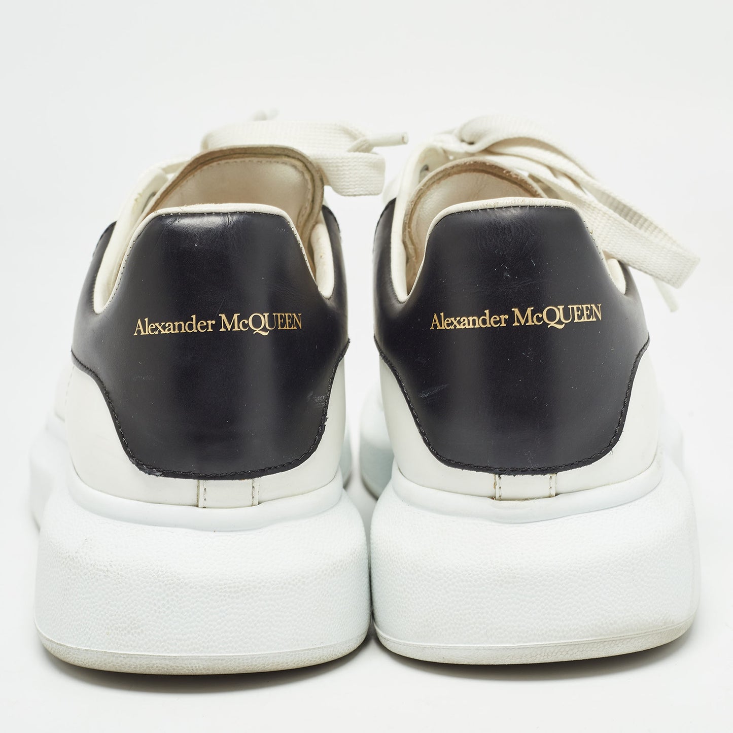 Original Alexander McQueen White Leather Larry Sneakers Size 42.5