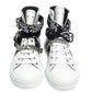 Original Amiri White/Black Leather Bandana Sunset Lace High Top Sneakers Size 42