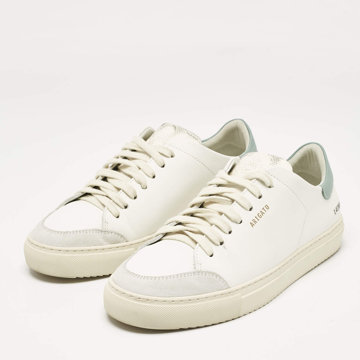 Original Axel Arigato White Leather and Suede Clean 90 Sneakers Size 40