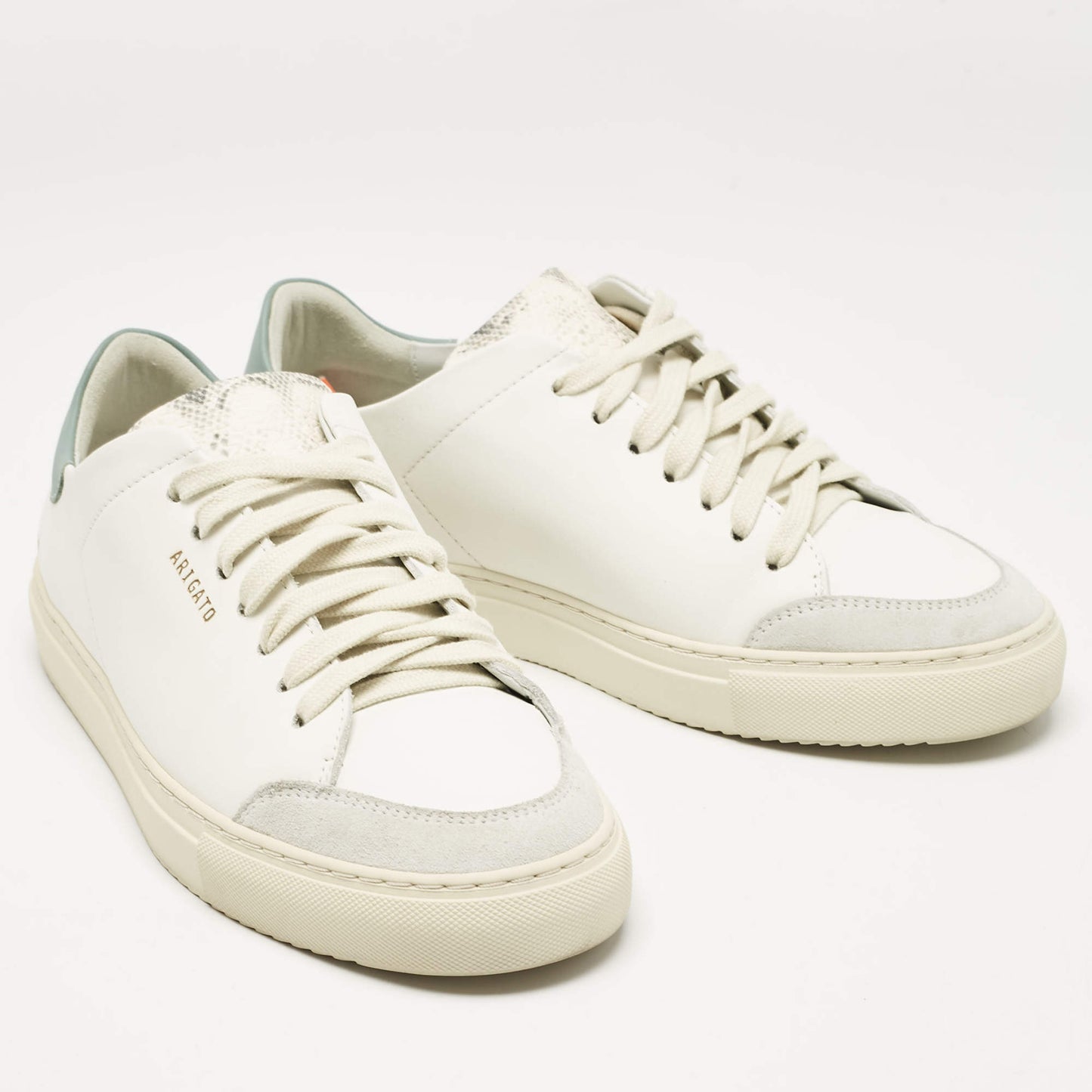 Original Axel Arigato White Leather and Suede Clean 90 Sneakers Size 40