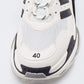 Original Balenciaga White/Black Leather and Mesh Triple S Sneakers Size 40 (Never Used)