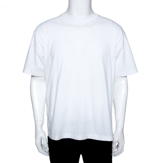 Original Balenciaga White Logo Print Cotton Oversized T-Shirt L