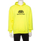 Original Balenciaga Neon Yellow Cotton Logo Printed Oversized Hoodie M