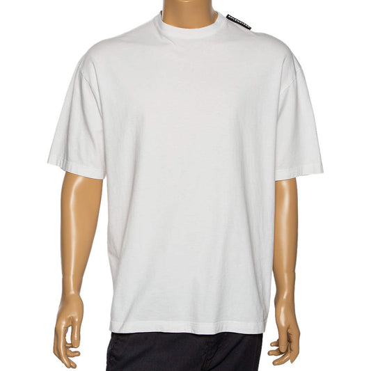 Original Balenciaga White Cotton Short Sleeve Oversized T-Shirt XS