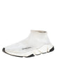 Original Balenciaga Off white Knit Fabric Speed Trainer Sneakers Size 42