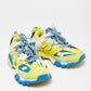 Original Balenciaga Yellow/Blue Mesh and Leather Track Low-Top Sneakers Size 40