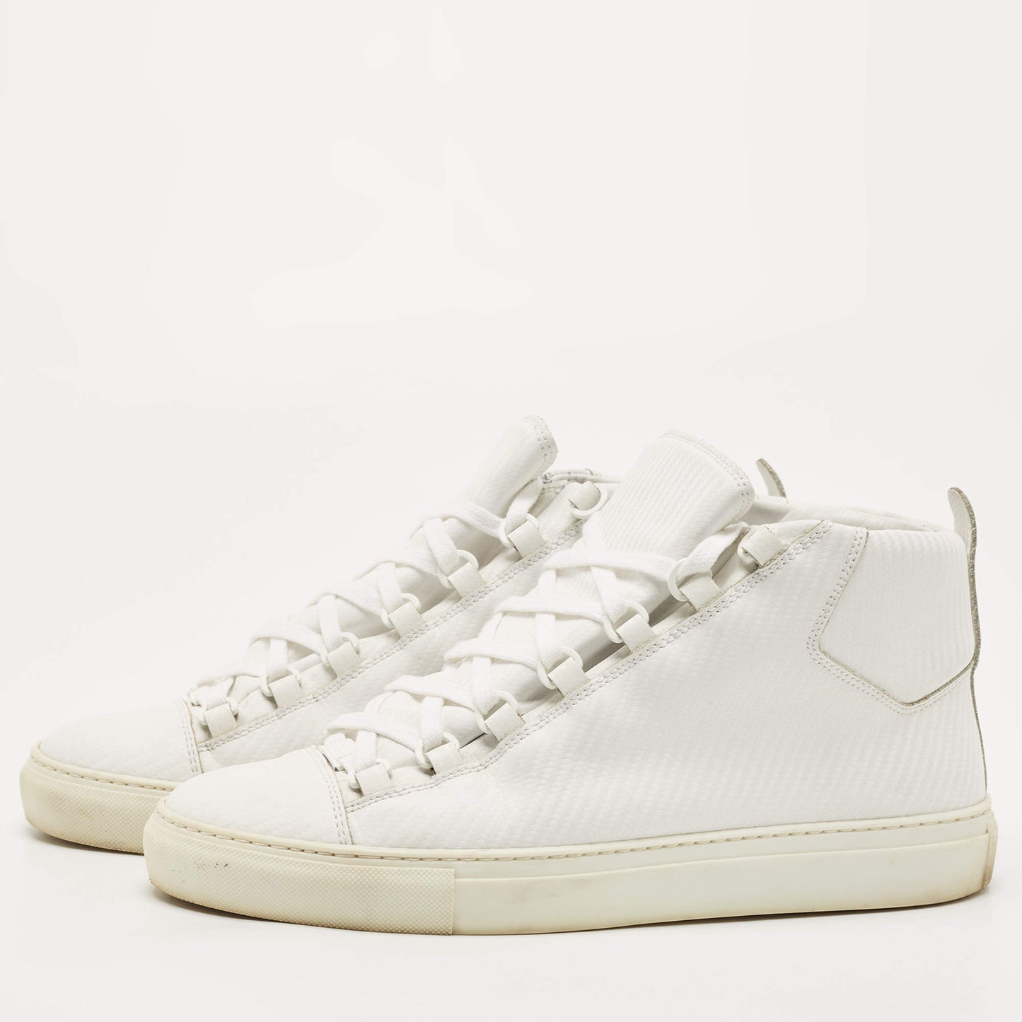 Original Balenciaga White Leather Arena High Top Sneakers Size 41