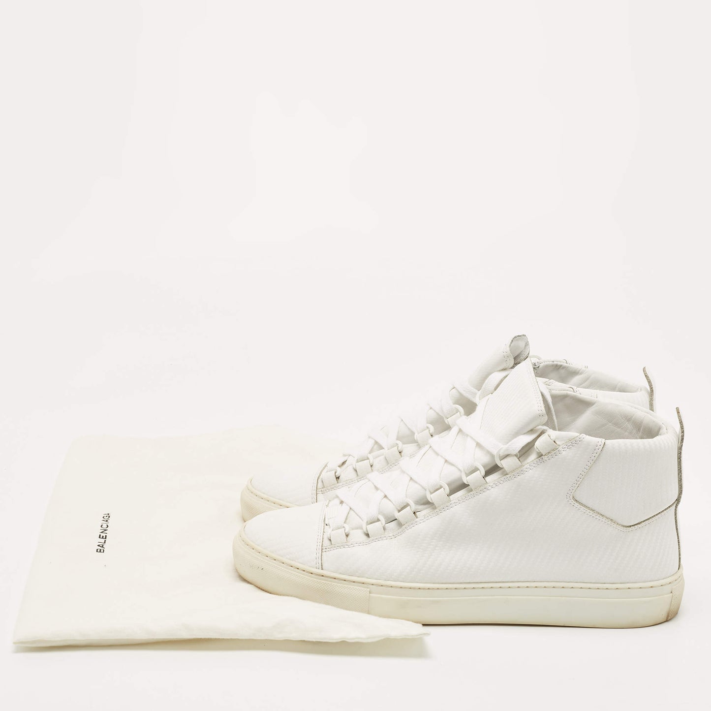 Original Balenciaga White Leather Arena High Top Sneakers Size 41